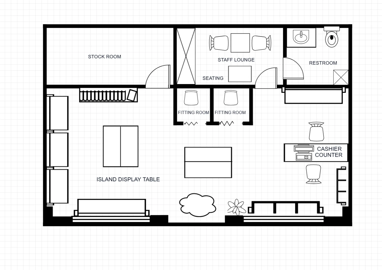 Clothing Store Floor Plan Template