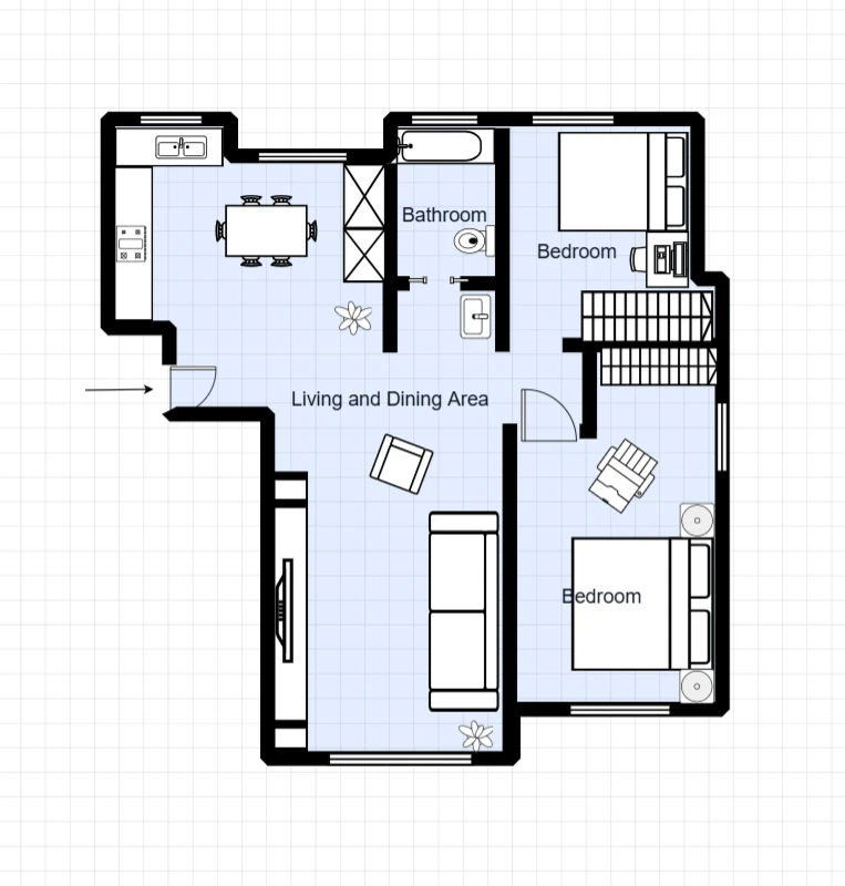 2 Bedroom Duplex Floor Plan Floor Plan Template