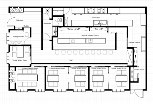 Japanese Restaurant Floor Plan