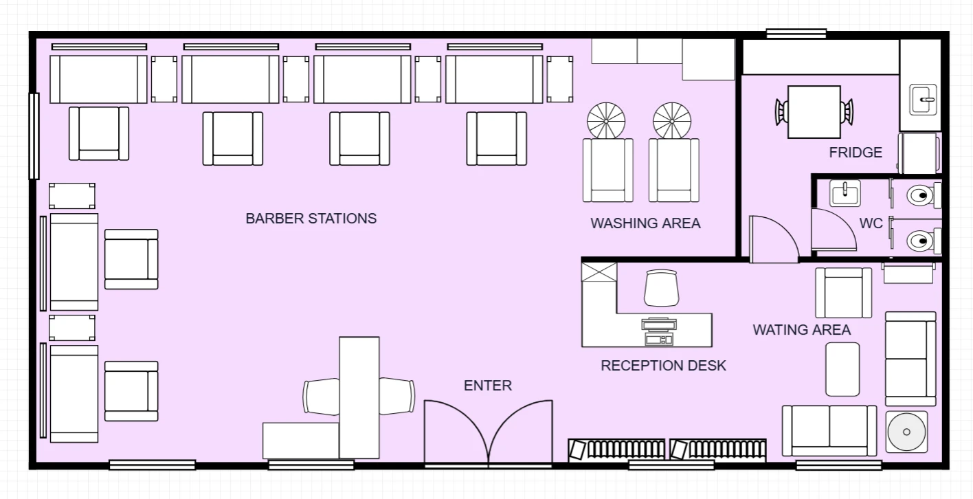 Hair Salon Floor Plan Template