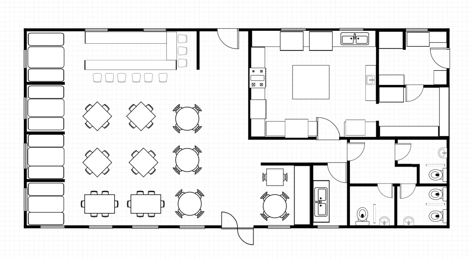 Open Dining Restaurant Floor Plan