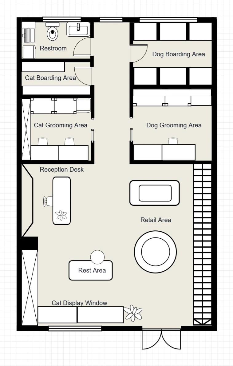 Pet Store Floor Plan Template