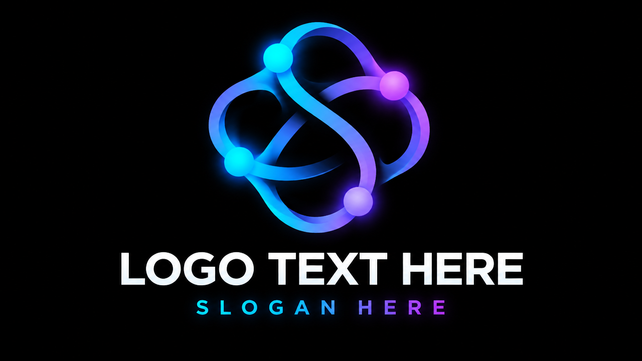 Futuristic artificial intelligence neural loop logo with placeholder text