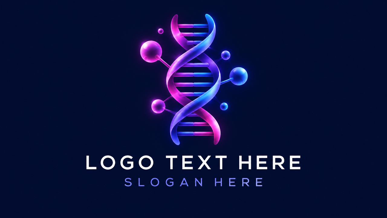 Biotechnology and nanotech molecular helix logo with placeholder text